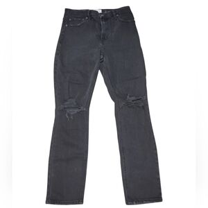Abercrombie & Fitch Skinny High Rise Black Ripped Jeans Size 27 Womens